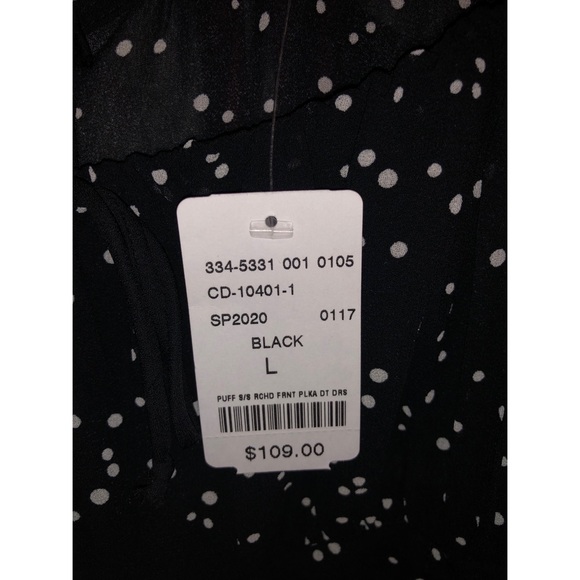 PUFF SLEEVE RUCHED FRONT POLKA DOT DRESS - Picture 8 of 9